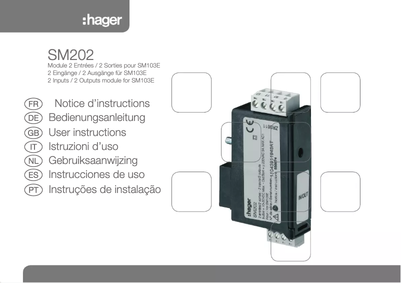 Page 1 de la notice Manuel utilisateur Hager SM202
