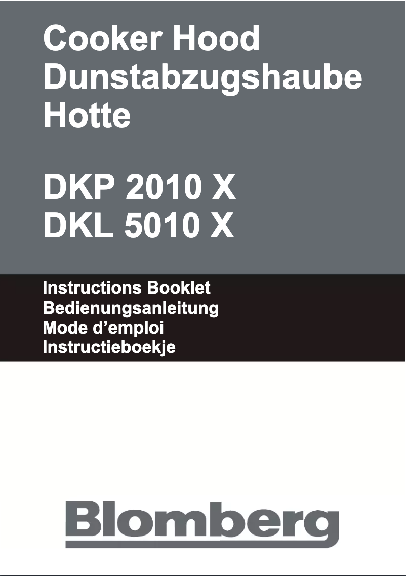 Page n°1 - Manuel utilisateur Blomberg DKP 2010 X