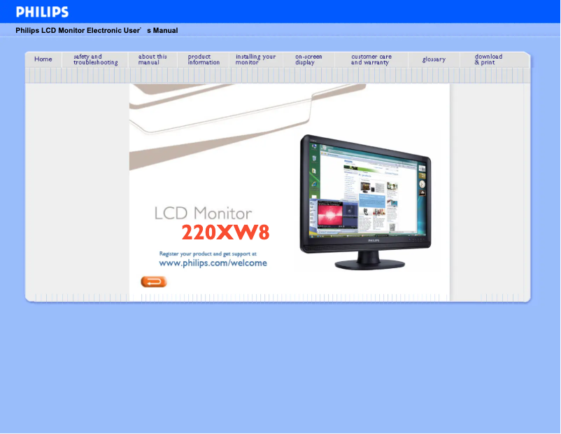 Image de la première page du manuel de l'appareil 220XW8FB