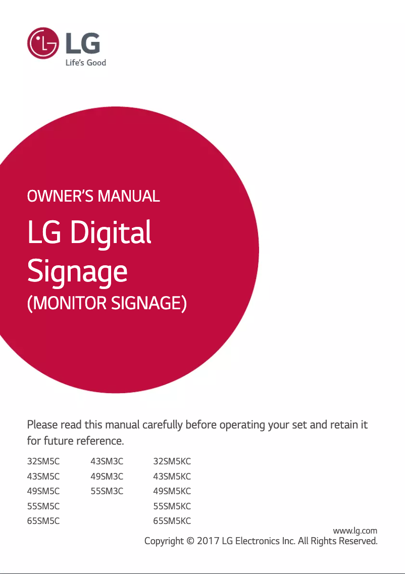 Page n°1 - Manuel utilisateur LG 43SM5C