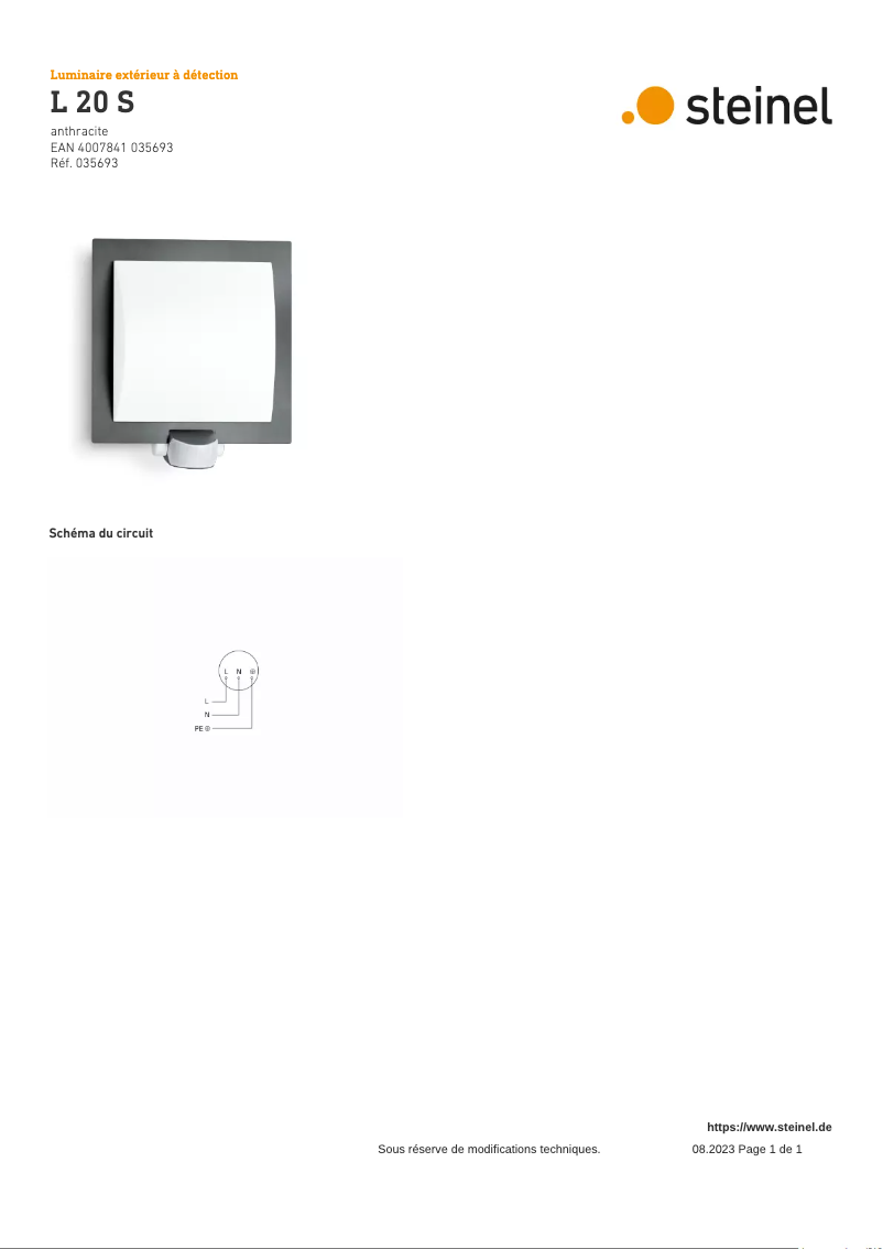 Image de la première page du manuel de l'appareil L 20 S