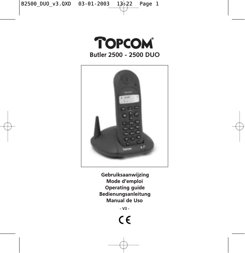 Page 1 of the manual User Manual Topcom Butler 2500 DUO