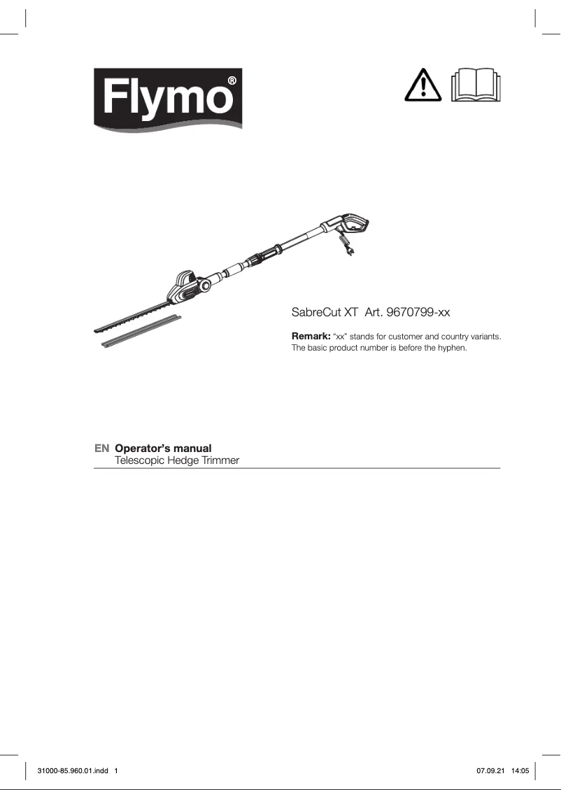 Page 1 de la notice Manuel utilisateur Flymo SabreCut XT