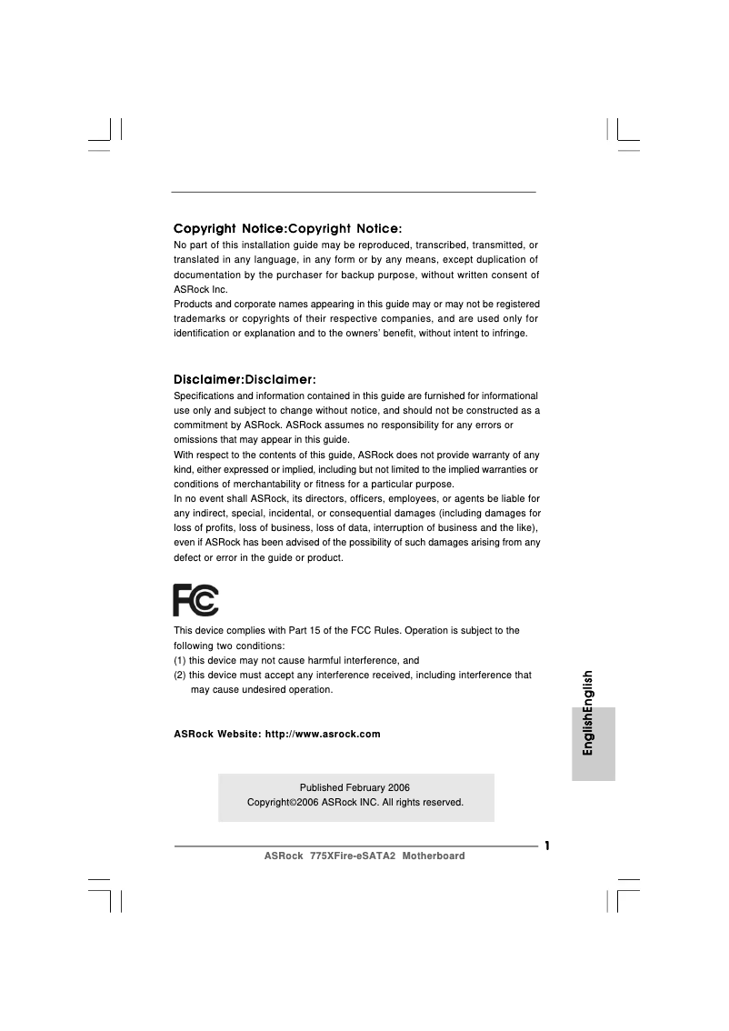 Página 1 del manual Manual de usuario Asrock 775XFire-eSATA2