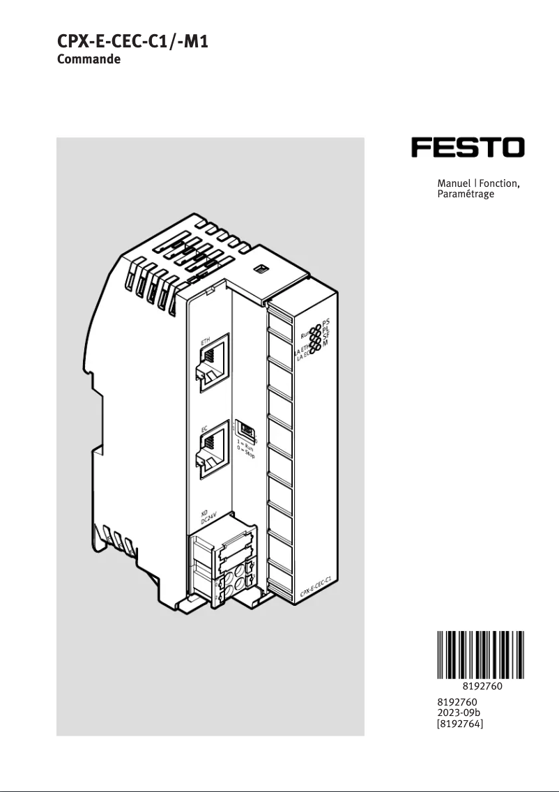 Page 1 de la notice Manuel utilisateur Festo CPX-E-CEC-C1