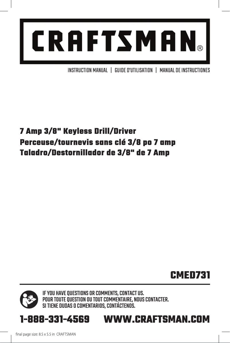 Page n°1 - Manuel utilisateur Craftsman CMED731