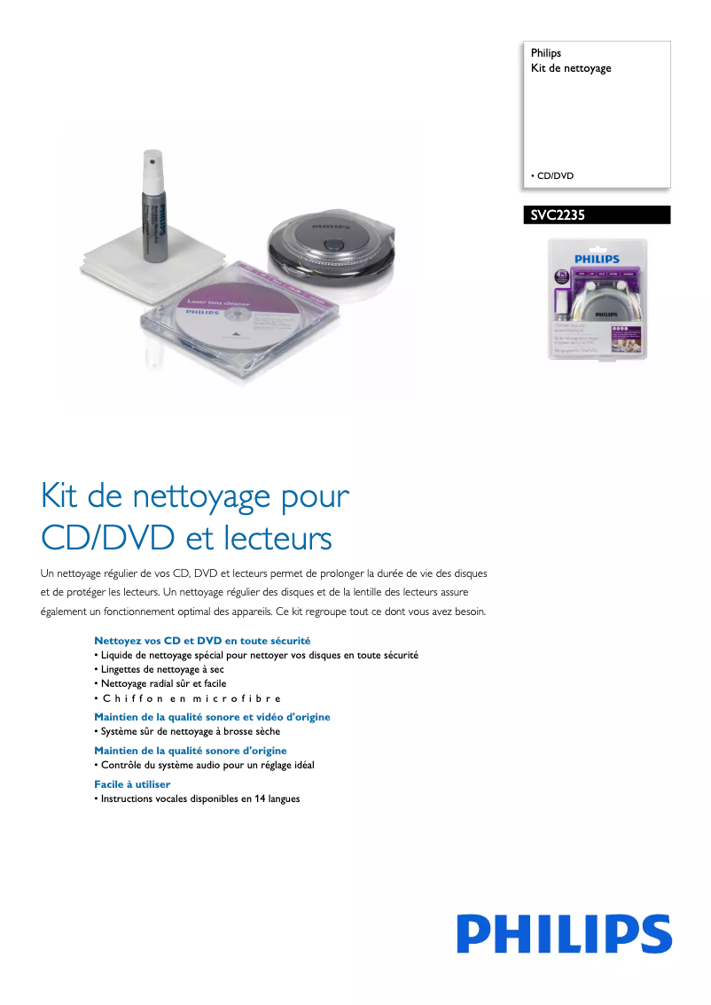 Página 1 del manual Ficha técnica Philips SVC2235