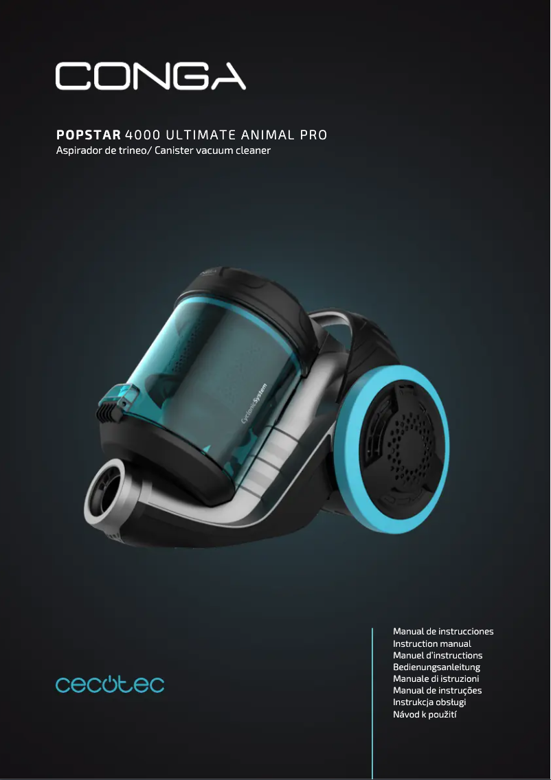 Image de la première page du manuel de l'appareil Conga PopStar 4000 Ultimate Animal Pro