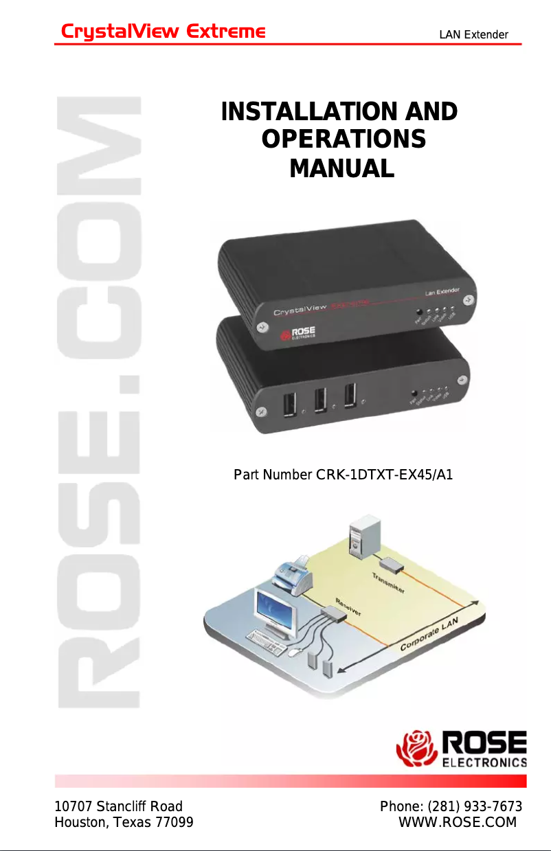 Page n°1 - Manuel utilisateur Rose CrystalView Extreme