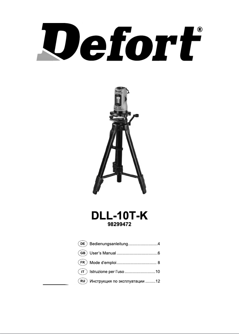Image de la première page du manuel de l'appareil DLL-10T-K
