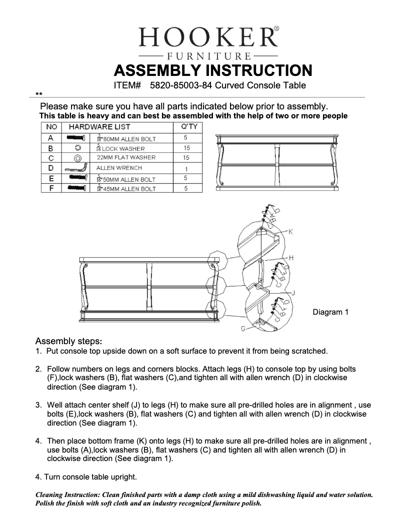 Page n°1 - Manuel utilisateur Hooker 5820-85003-84