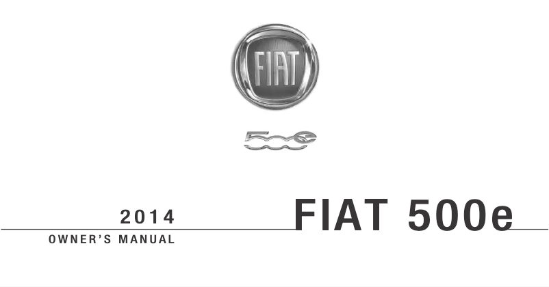 Page 1 de la notice Manuel utilisateur Fiat 500e (2014)