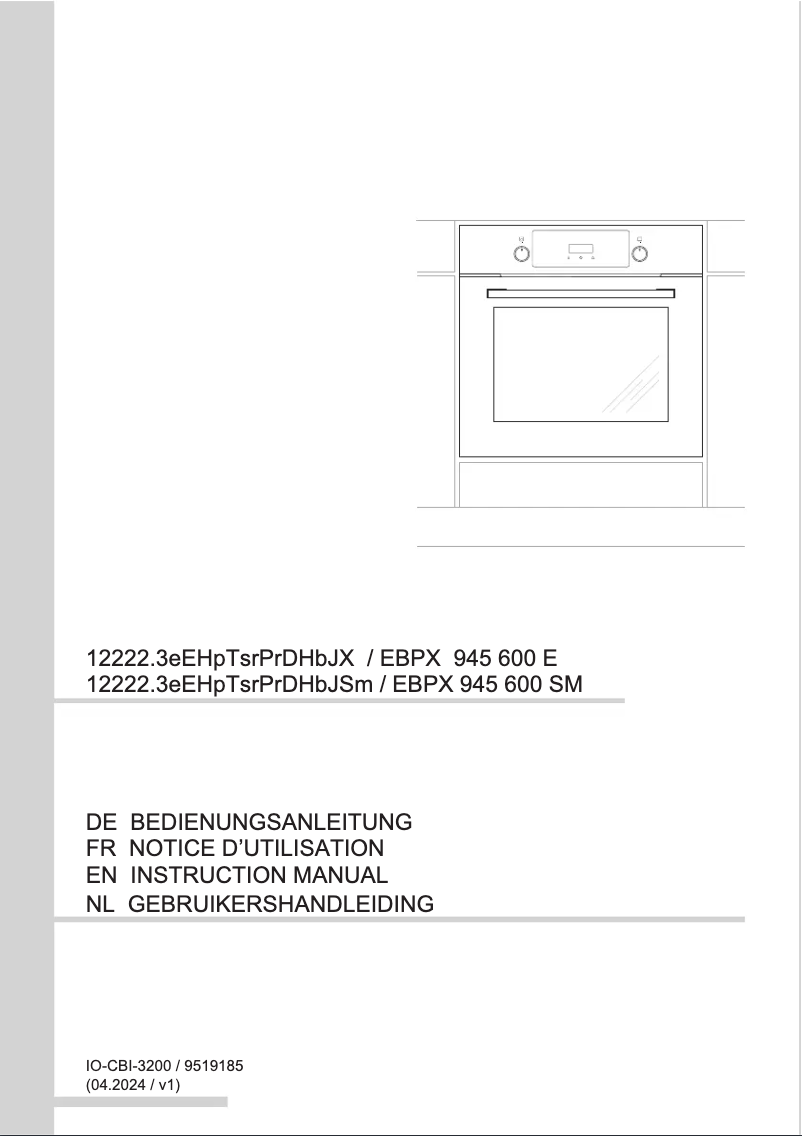 Page n°1 - Manuel utilisateur Amica EBPX 945 600 E