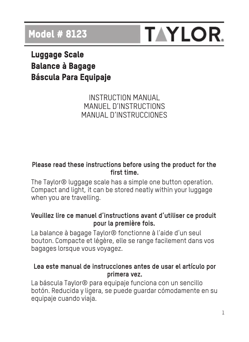 Image de la première page du manuel de l'appareil 81234