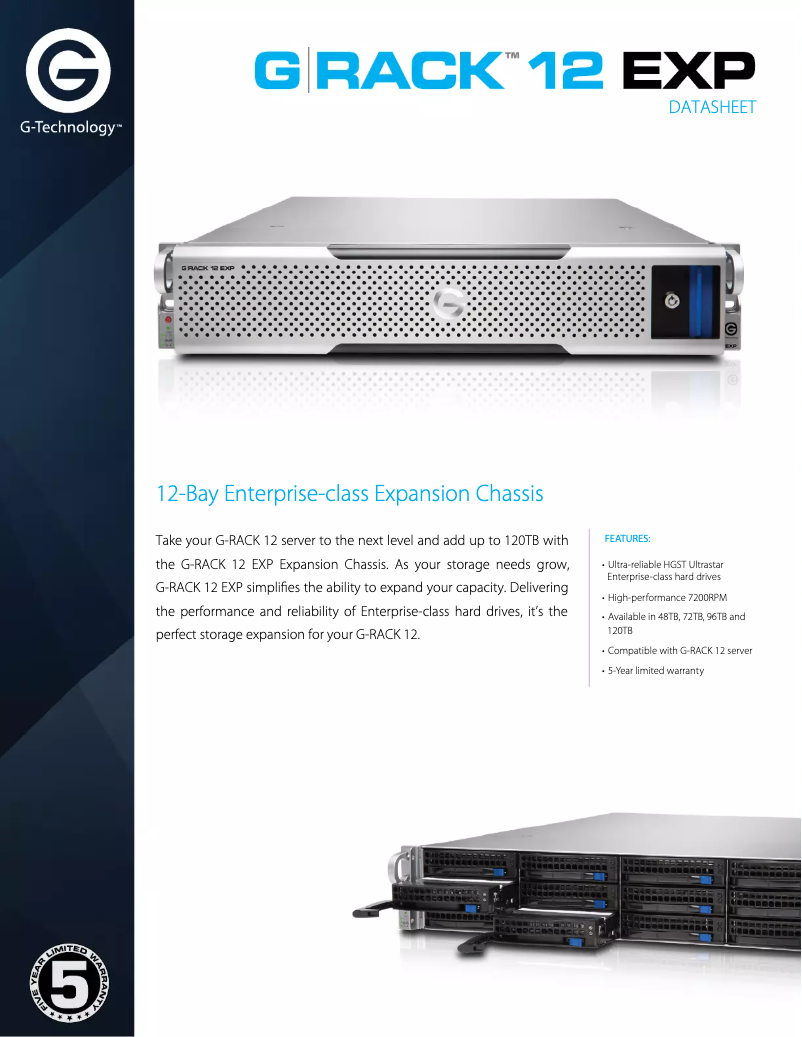 Page 1 de la notice Fiche technique G-Technology G-RACK 12