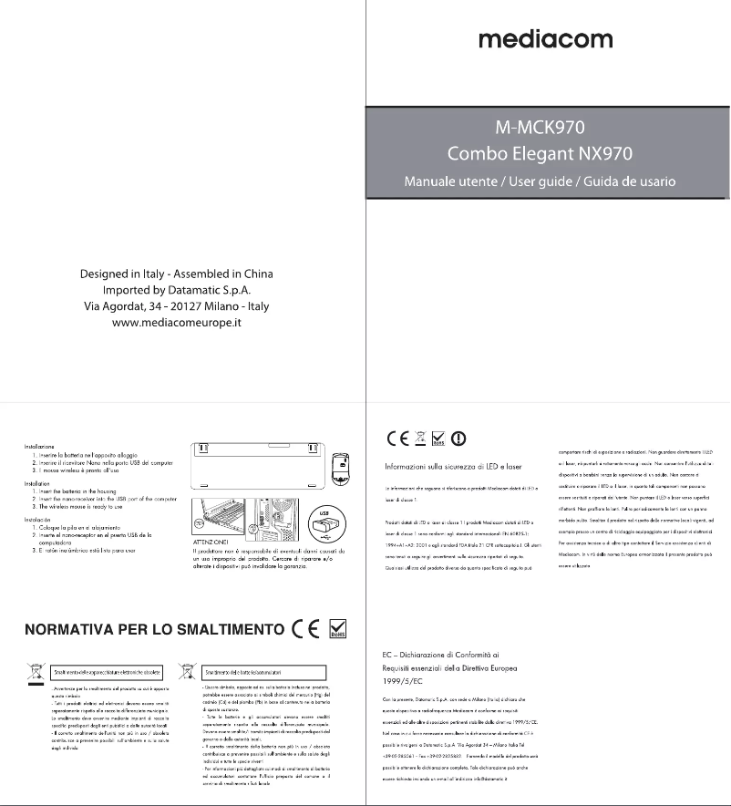Image de la première page du manuel de l'appareil Combo Elegant NX970