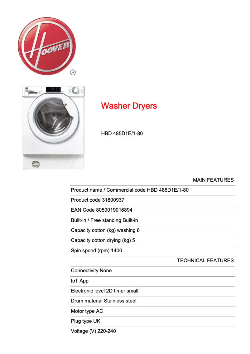 Image de la première page du manuel de l'appareil H-WASH 300 LITE HBD 485D1E/1-80