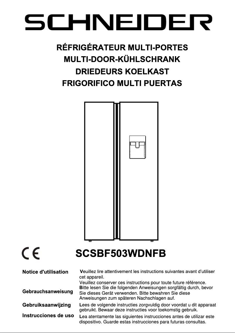 Page 1 de la notice Manuel utilisateur Schneider SCSBF503WDNFB