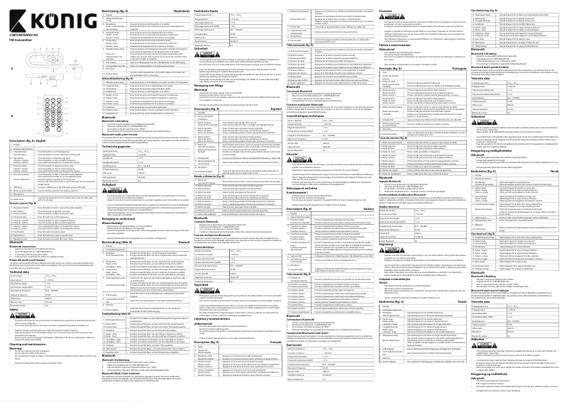 Page 1 de la notice Manuel utilisateur Konig CSBTFMTRANS100
