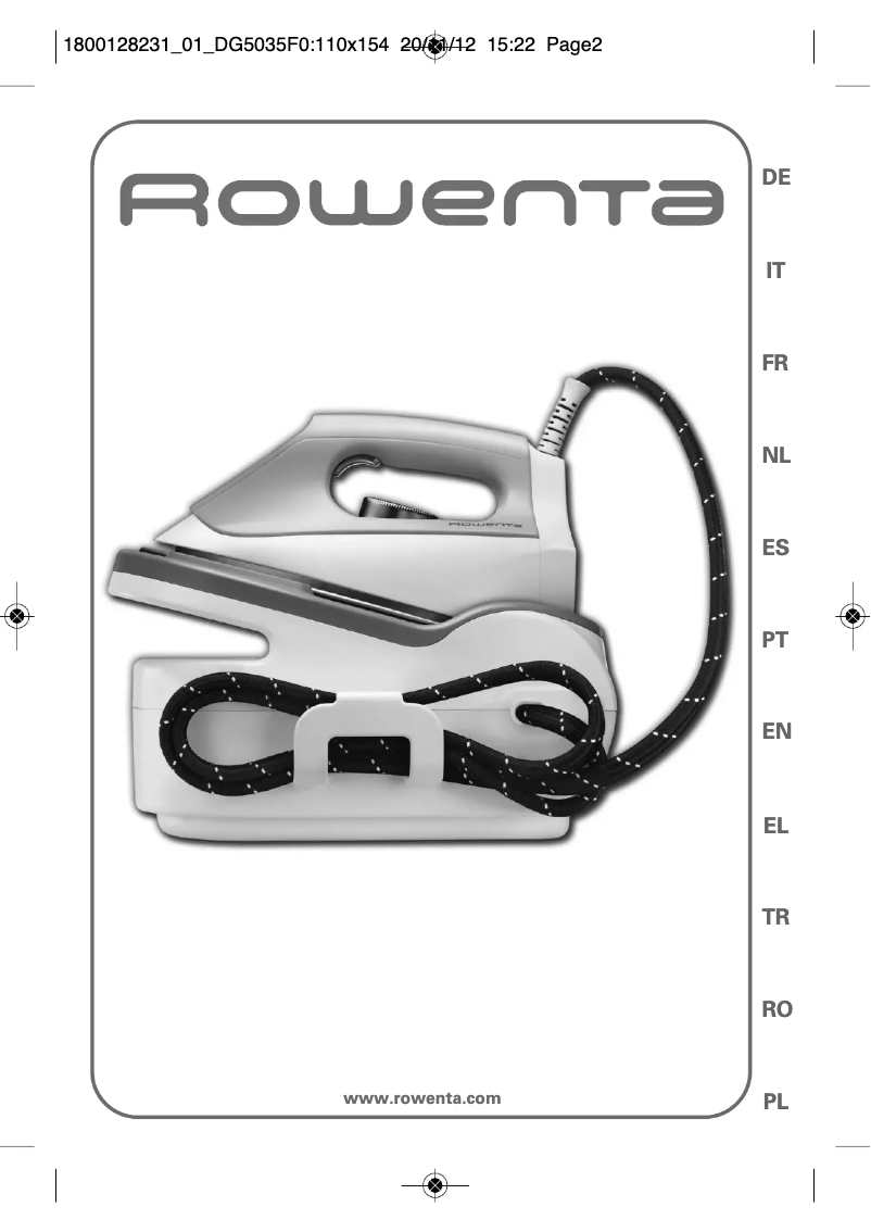Page n°1 - Manuel utilisateur Rowenta DG5070
