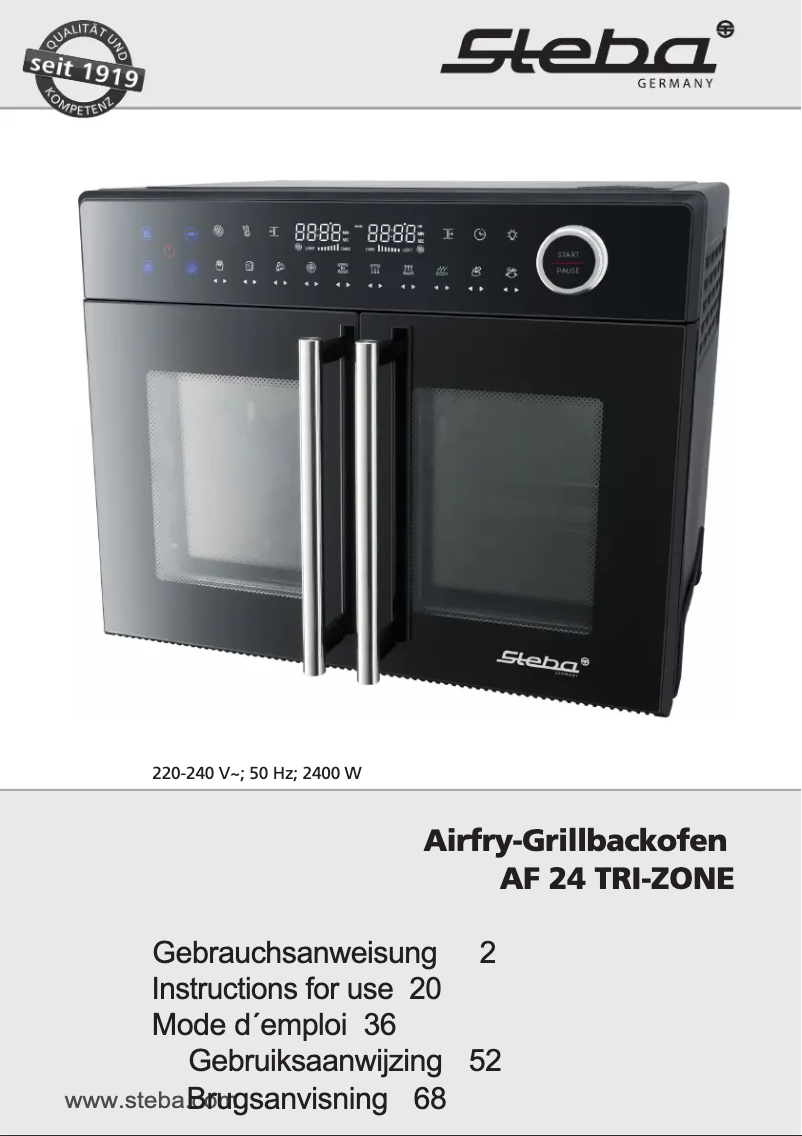 Page 1 de la notice Manuel utilisateur Steba AF 24 TRI-ZONE