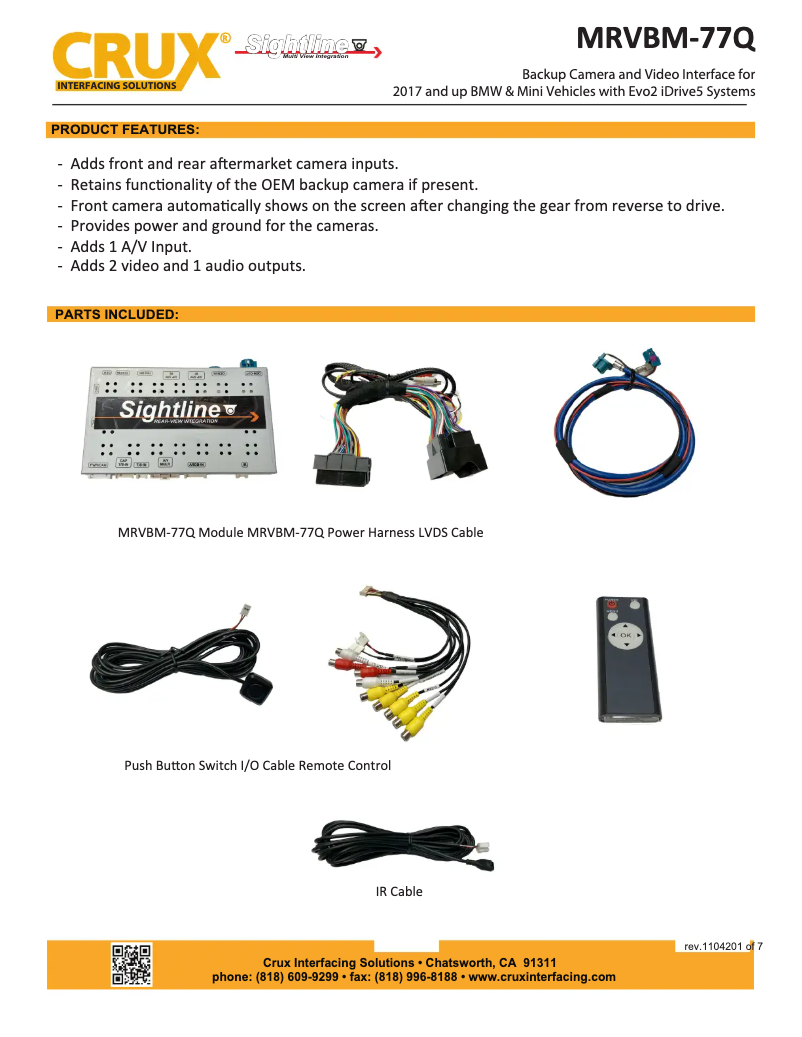 Página 1 del manual Manual de usuario CRUX MRVBM-77Q