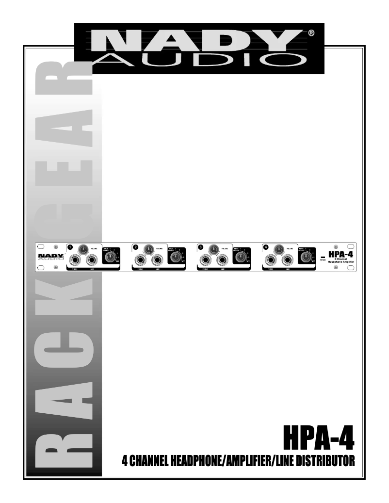 Page 1 de la notice Manuel utilisateur Nady Systems HPA-4