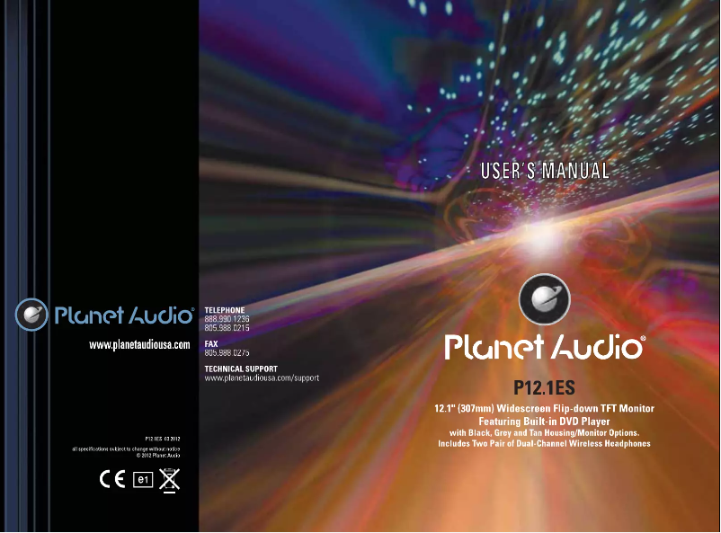 Page 1 de la notice Manuel utilisateur Planet Audio P12.1ES