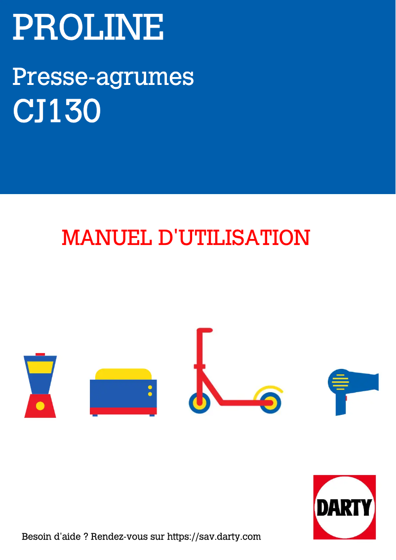 Page n°1 - Manuel utilisateur Proline CJ130