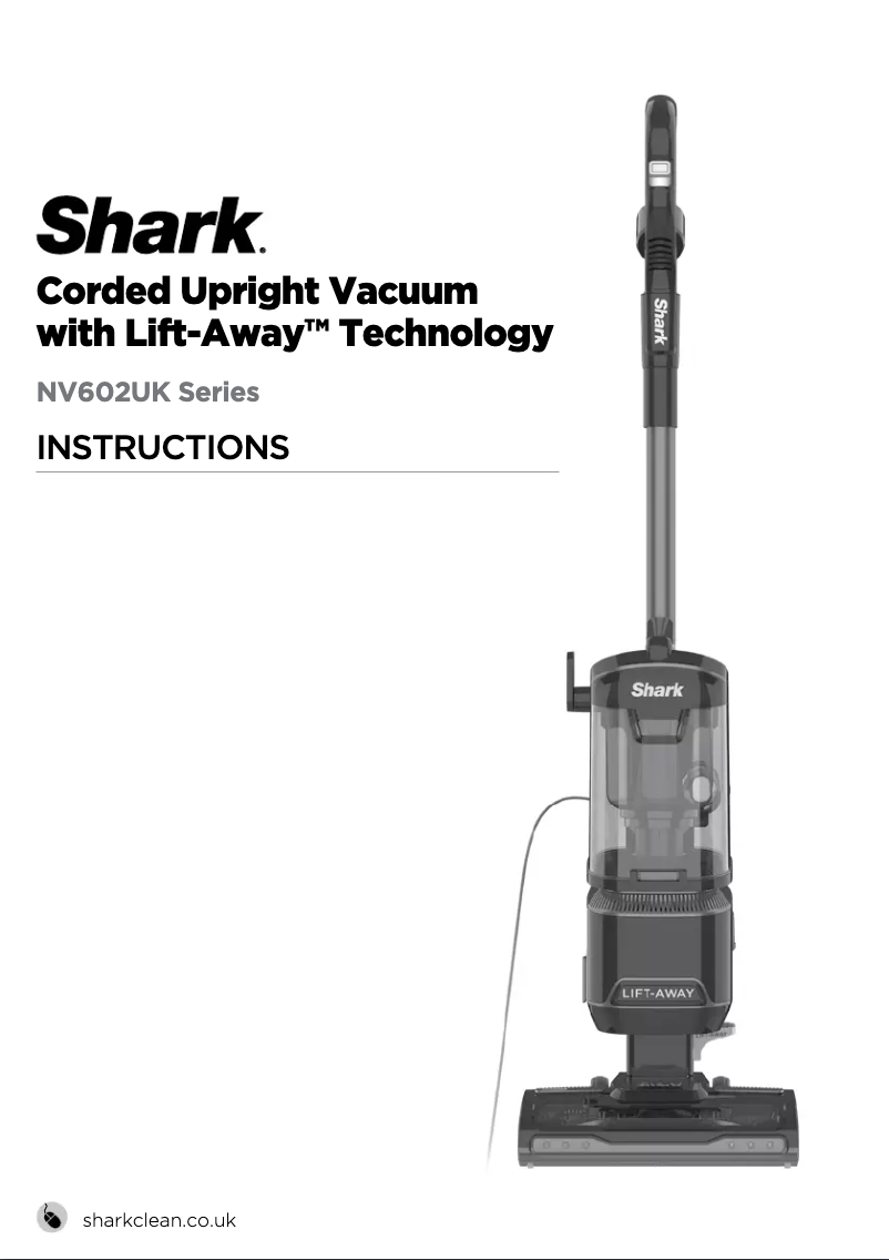 Page 1 de la notice Manuel utilisateur Shark Lift-Away NV602UK