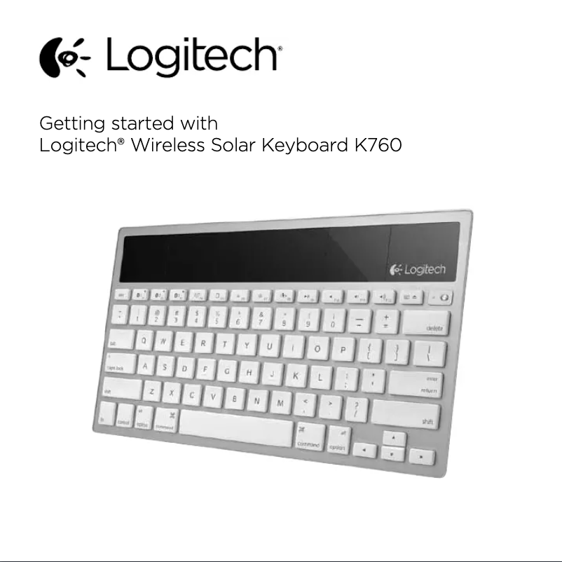 Page 1 de la notice Manuel utilisateur Logitech Wireless Solar Keyboard K760