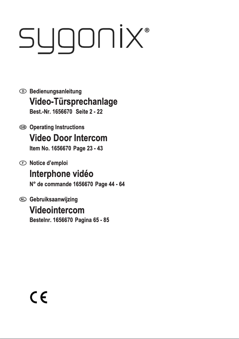 Page n°1 - Manuel utilisateur Sygonix PYO-813