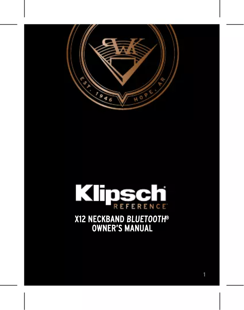 Page 1 de la notice Manuel utilisateur Klipsch X12