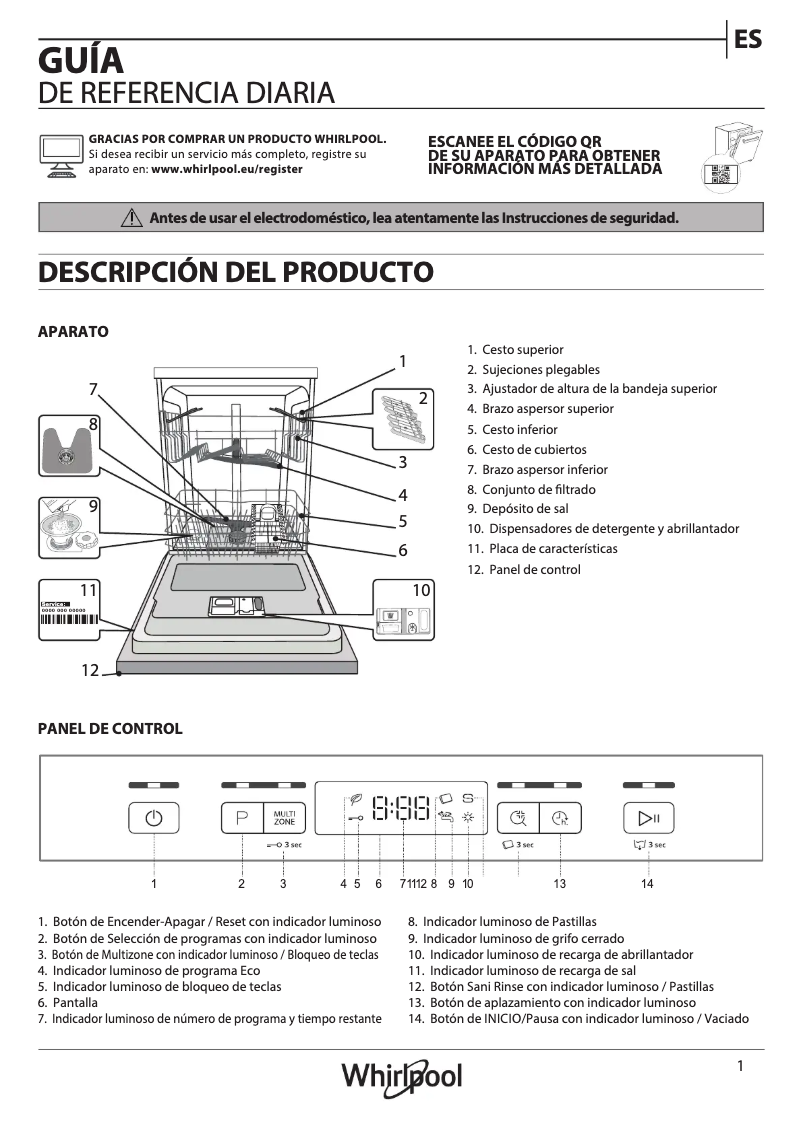 Página 1 del manual Manual de usuario Whirlpool WFC 3C34
