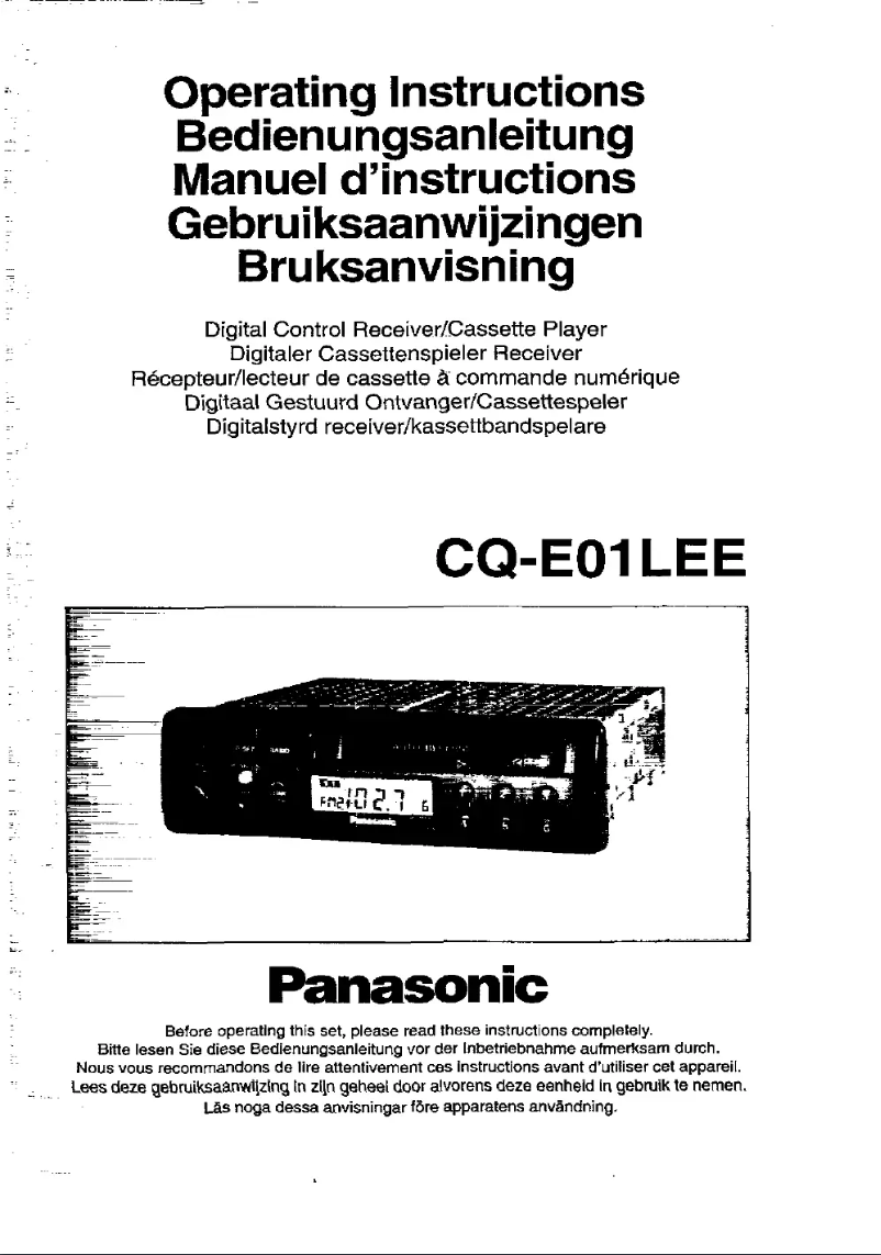 Page n°1 - Manuel utilisateur Panasonic CQ-E01