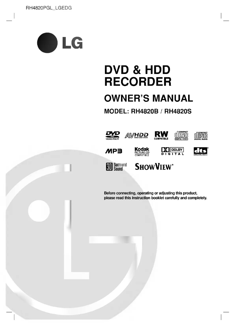 Page n°1 - Manuel utilisateur LG RH4820PGL