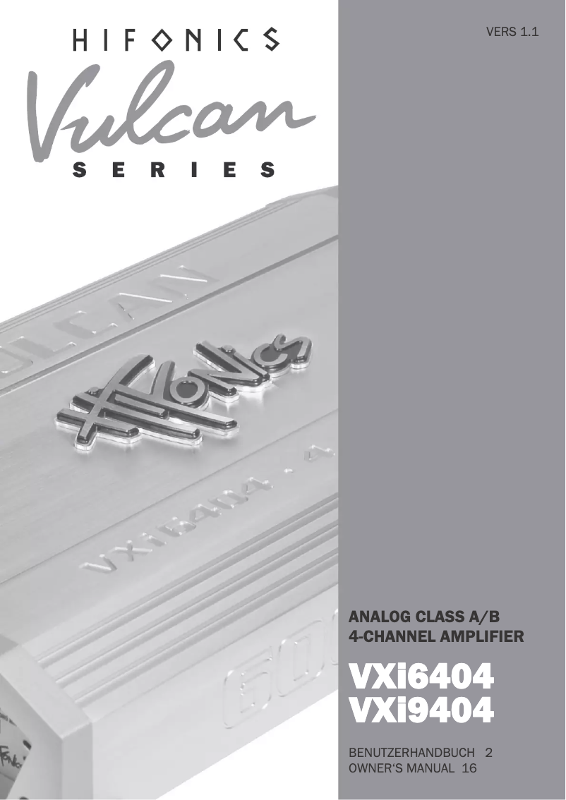 Page 1 de la notice Manuel utilisateur Hifonics VXi9404