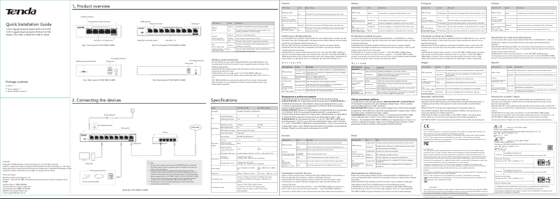 Page 1 de la notice Manuel utilisateur Tenda TEG1110PF-8-102W