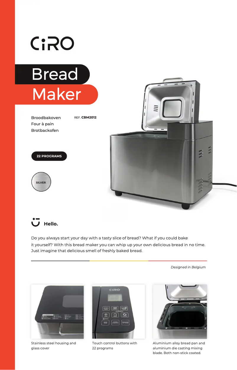 Page n°1 - Manuel utilisateur CIRO CBM2012