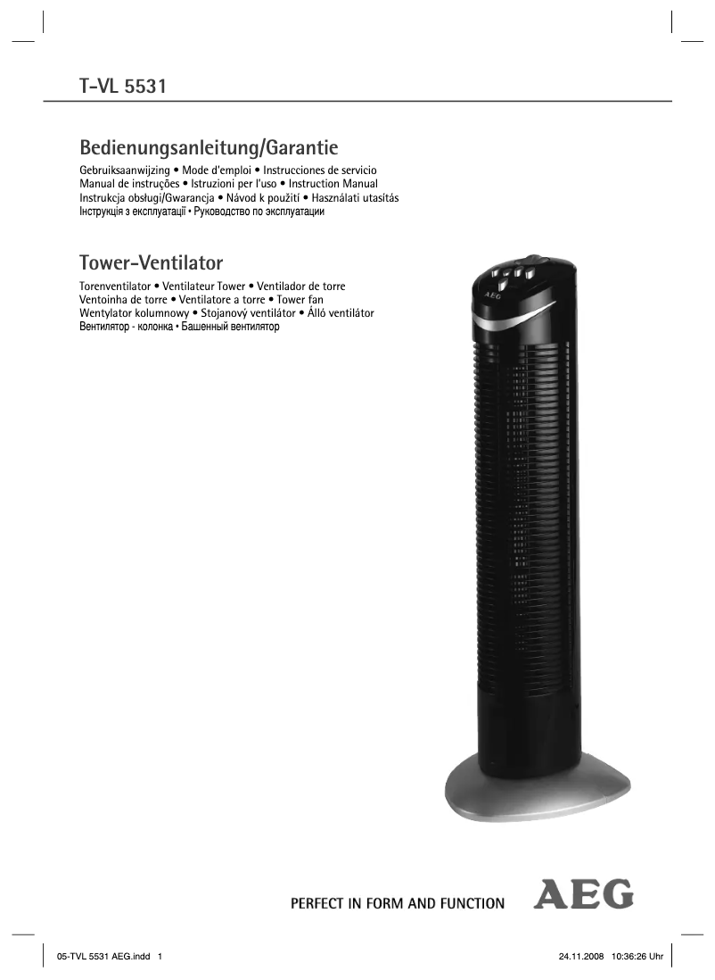 Page n°1 - Manuel utilisateur AEG T-VL 5531