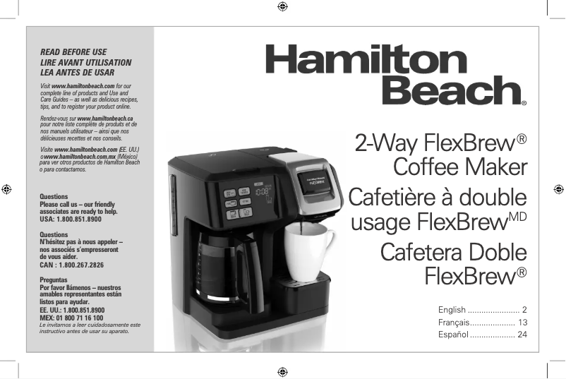 Page 1 de la notice Mode d'emploi Hamilton Beach FlexBrew 49976