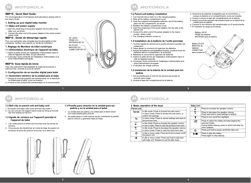 Imagen de la primera página del manual del dispositivo MBP16