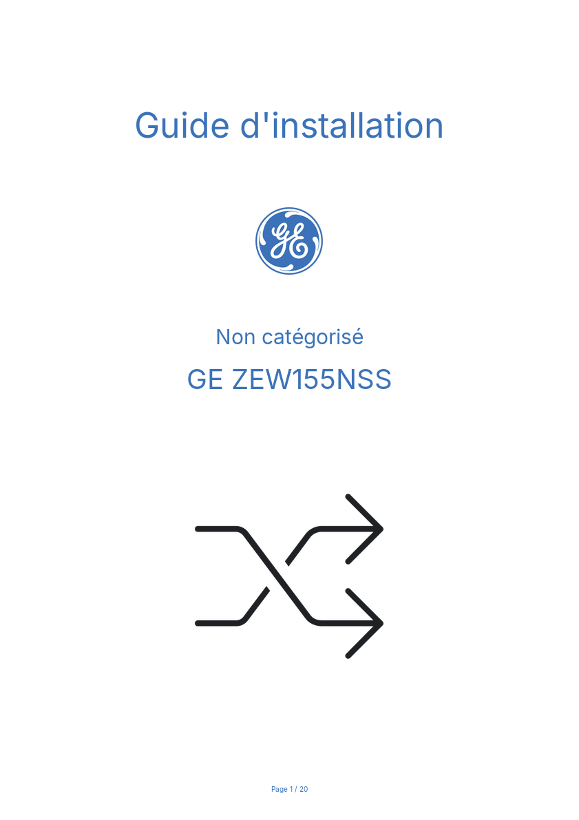 Image de la première page du manuel de l'appareil ZEW155NSS