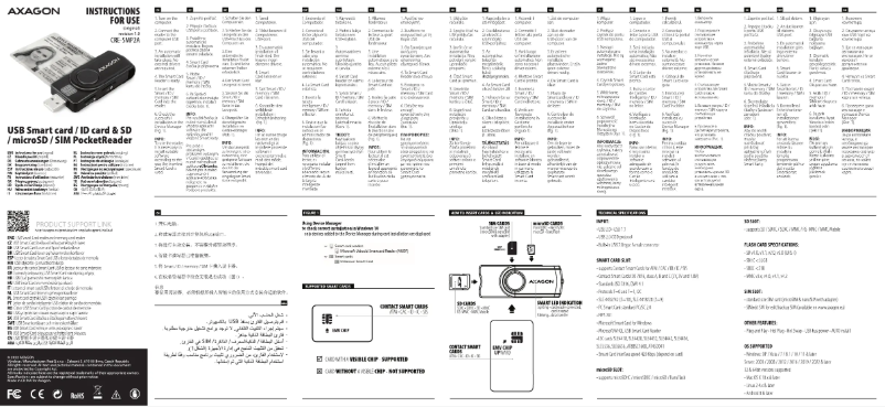 Page 1 de la notice Manuel utilisateur Axagon CRE-SMP2A