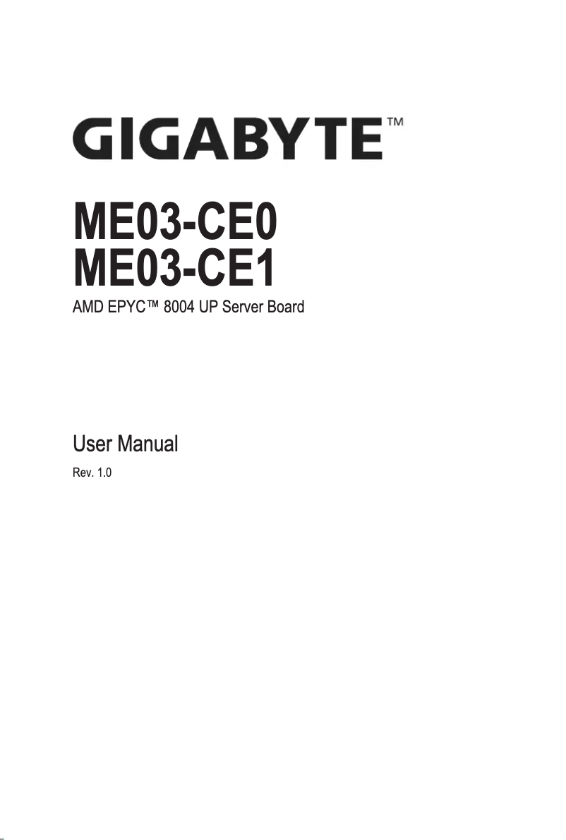 Page 1 of the manual User Manual Gigabyte ME03-CE0