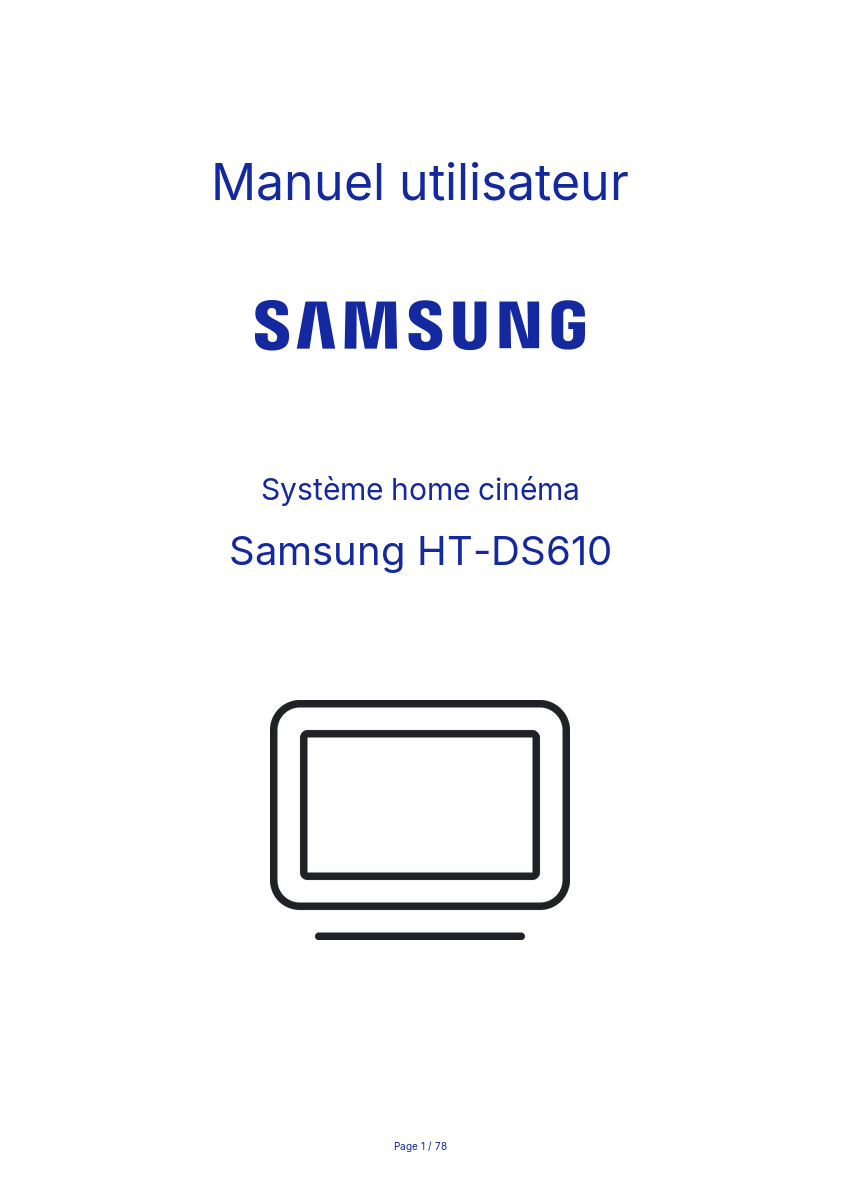 Page n°1 - Manuel utilisateur Samsung HT-DS610
