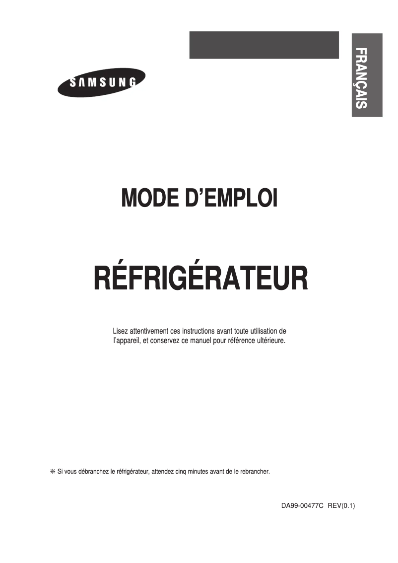 Image de la première page du manuel de l'appareil RT52EAMS