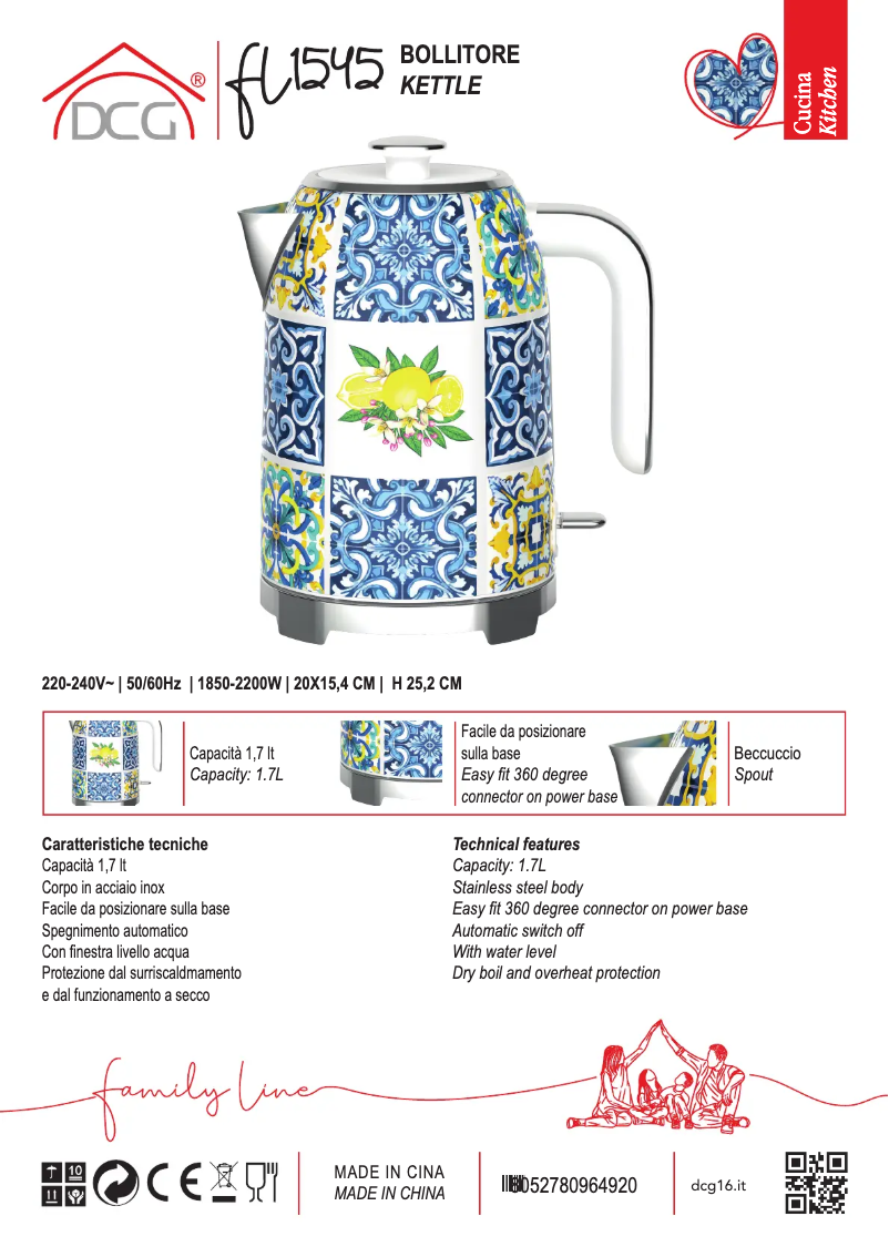 Page 1 de la notice Fiche technique DCG FL1545