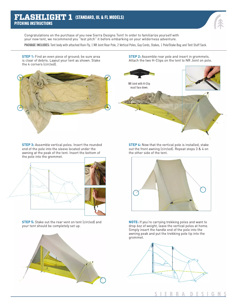 Page 1 de la notice Manuel utilisateur Sierra Designs Flashlight 1