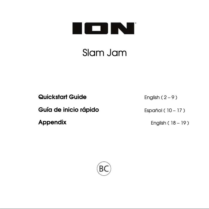 Page n°1 - Manuel utilisateur ION Slam Jam